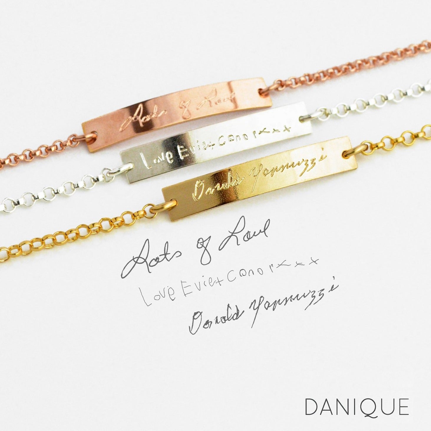 Mother s Bar Bracelet with Rolo Chain Mom Bracelet Danique Jewelry