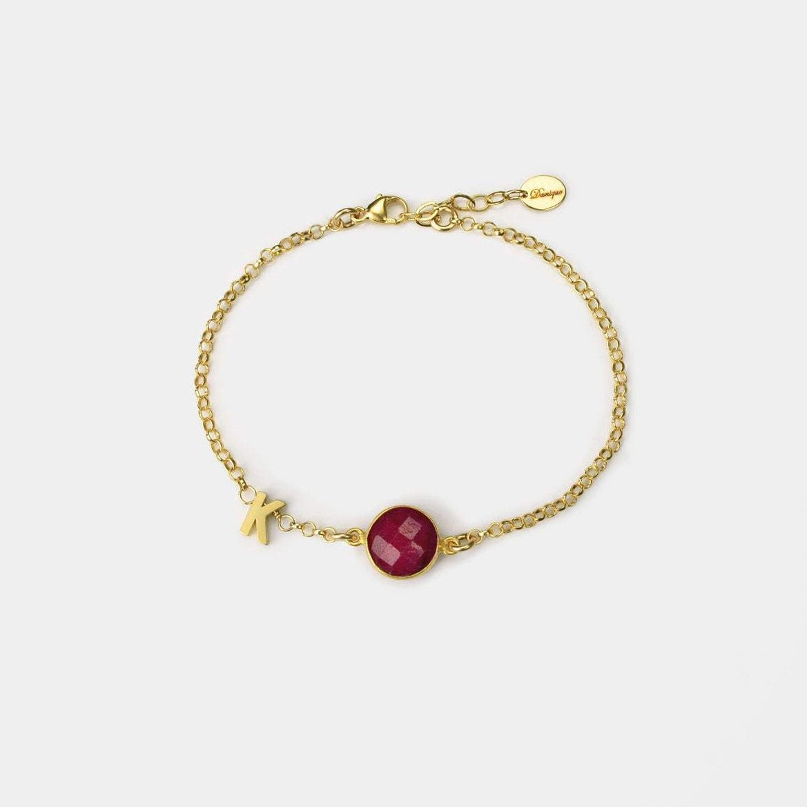 Custom Birthstone & Letter Charm Bracelet