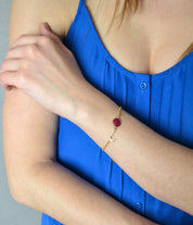 Custom Birthstone & Letter Charm Bracelet