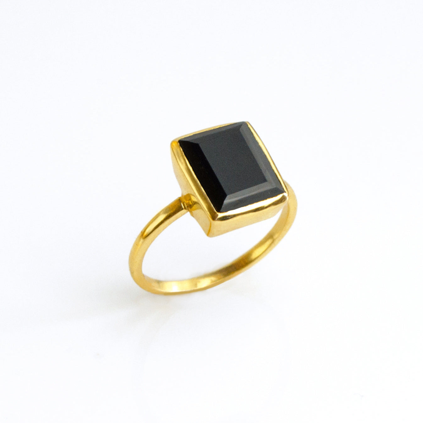 Black Onyx Rectangle Bezel Set Ring – Danique Jewelry