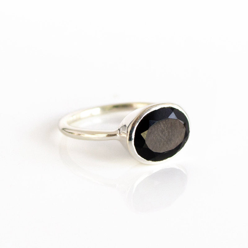 Black Onyx Oval Ring - 925 Sterling Silver, Vintage Boho Style, Available In US Sizes 5-9 - View #5