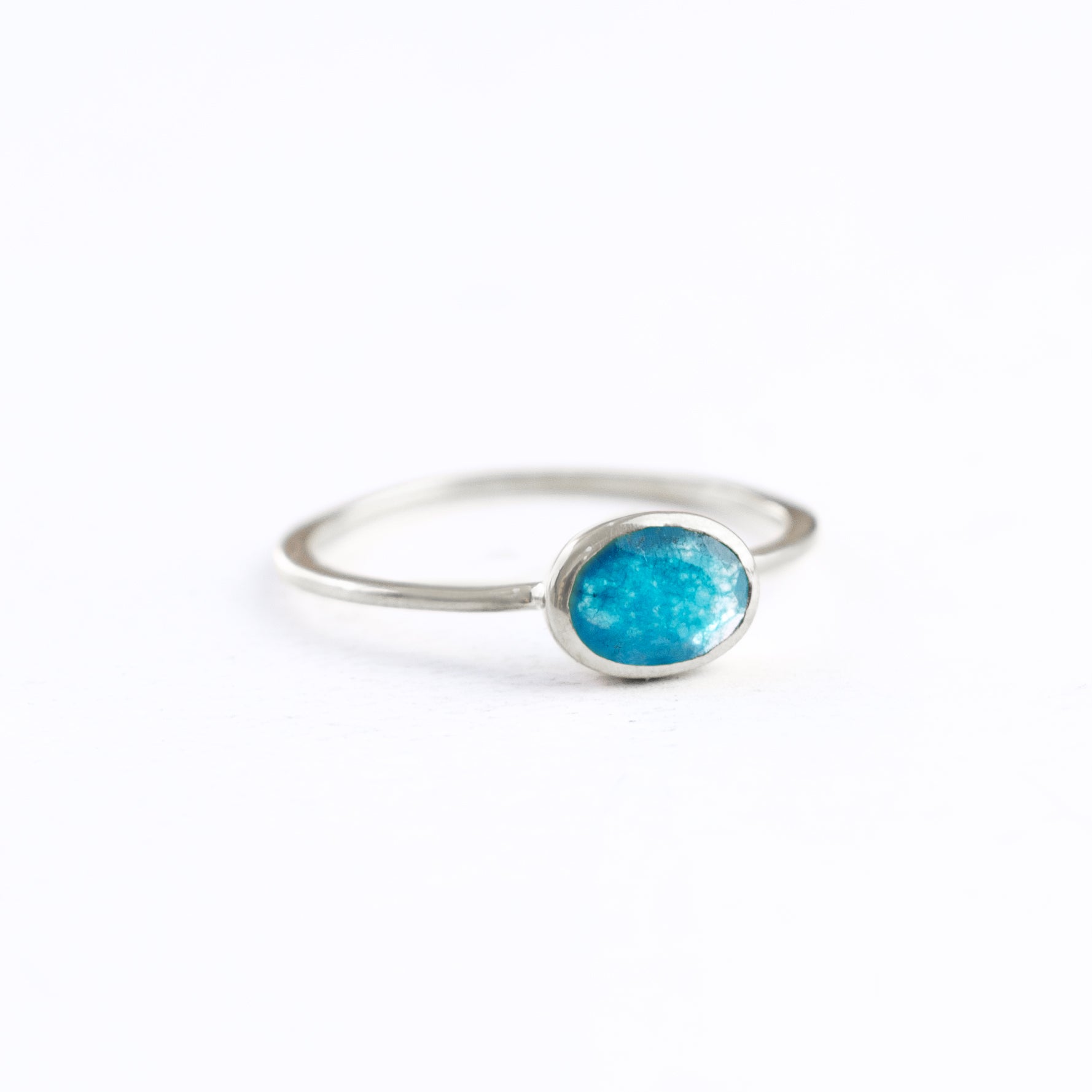 sterling silver blue black jade ring shown on white background. stackable! Stacking rings, bezel set, small oval, tiny oval, dainty oval, birthstone rings, sterling silver stamp, birthstone ring, birthstone jewelry