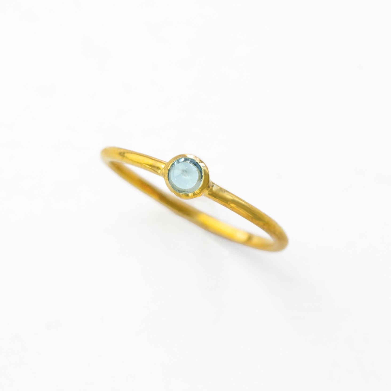 Tiny Stacking Mother's Birthstone Cabochon Rings