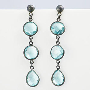 Blue Topaz, Silver Bracelet/ Blue Topaz, Silver Earrings/ Blue