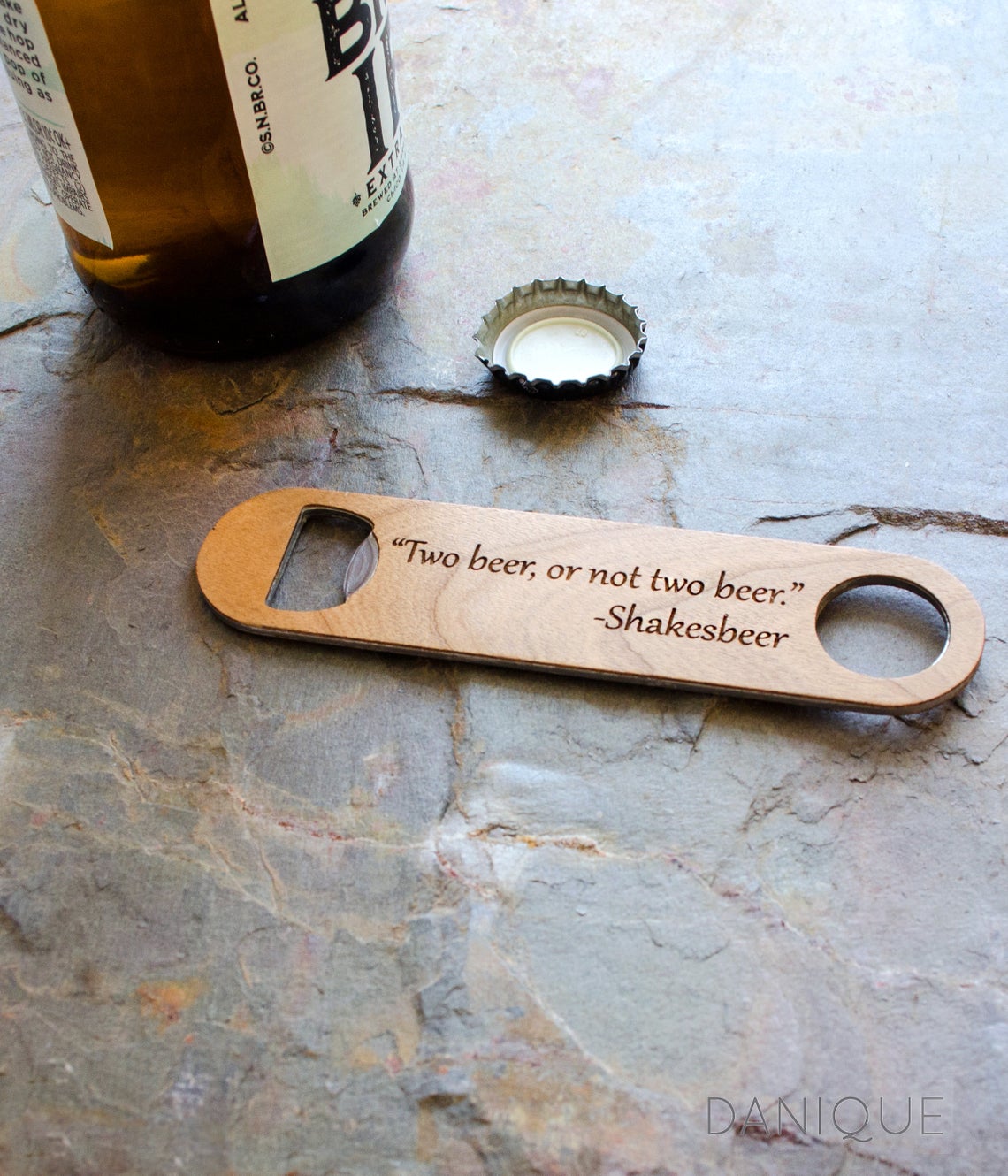 Engraved Wood Bottle Opener Keychain