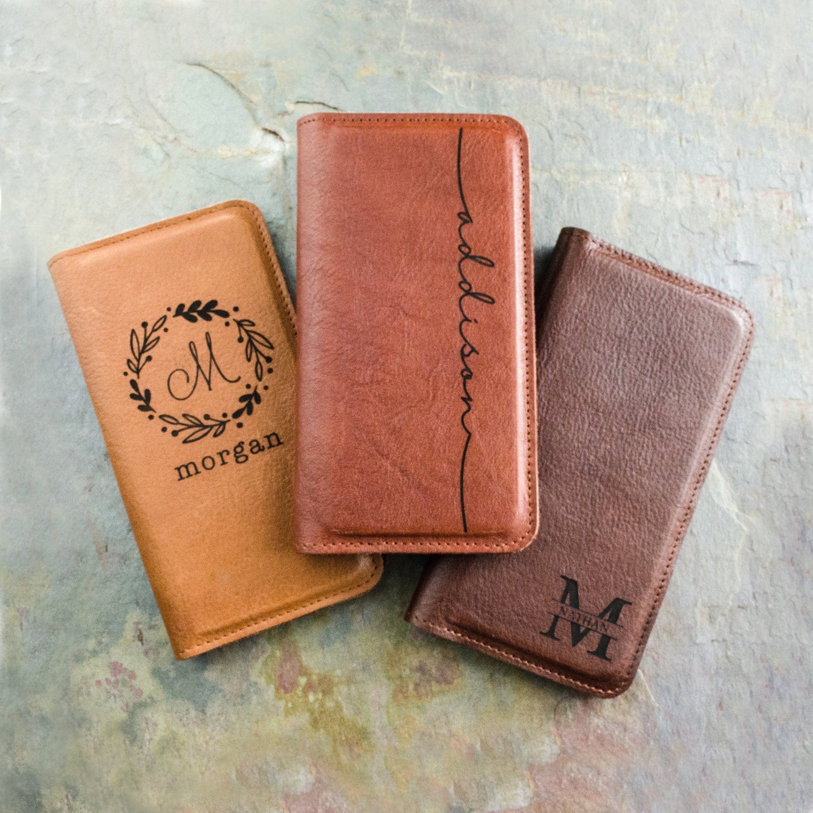 Personalized Wallet Magnetic Leather Phone Case for iPhone and Samsung Cinnamon Personalized Wallet Magnetic Leather Phone Case for iPhone and Samsung Cinnamon
