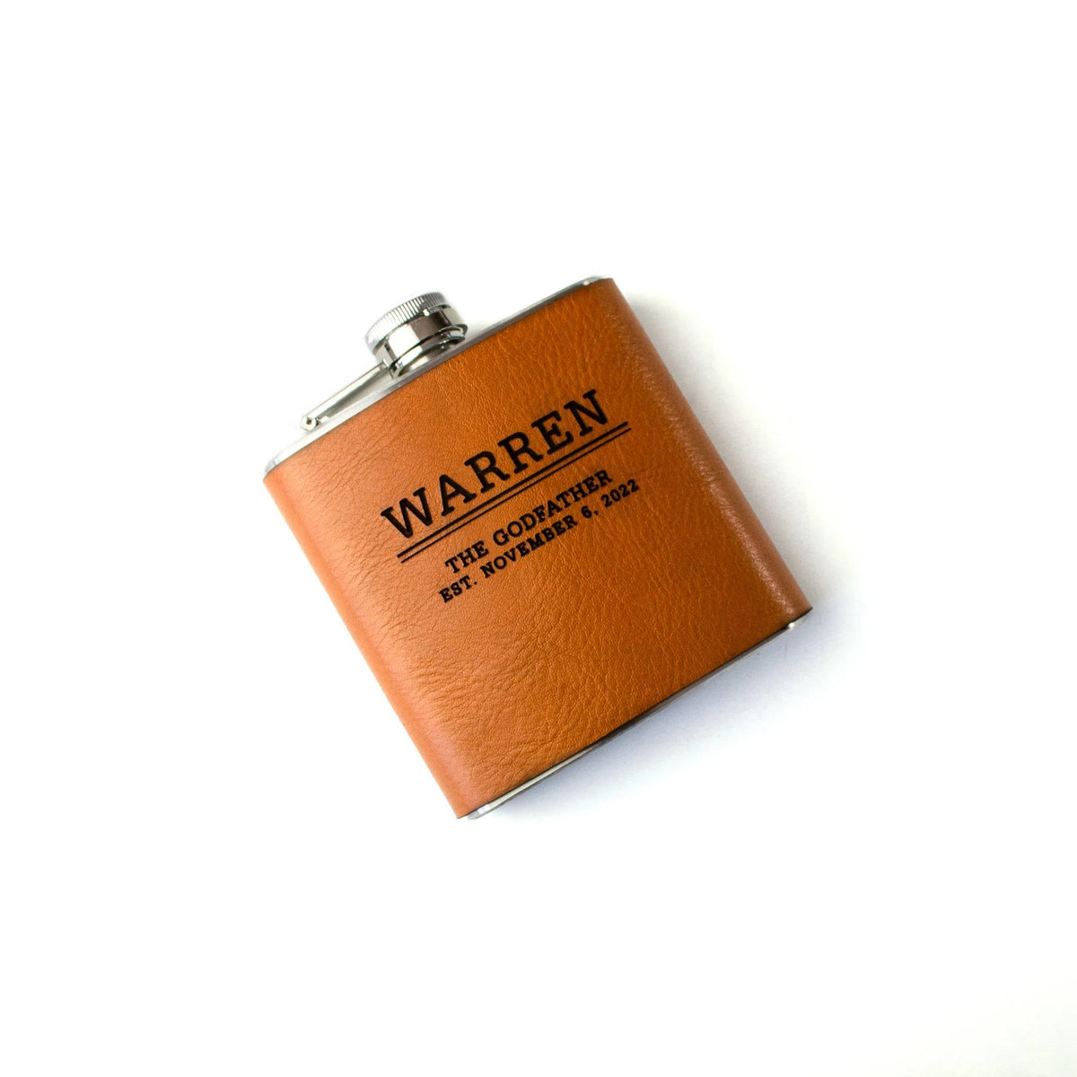 Personalized Engraved Leather Flask Danique Jewelry