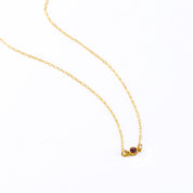 Tiny Birthstone Cabochon Bar Necklace : Available in All Birthstones