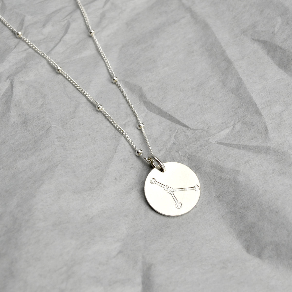 Cancer Constellation Necklace with Monogram Engraving on Back