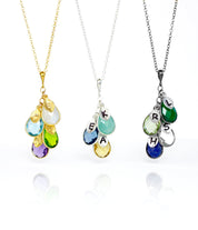 Gift for Mom: Birthstone Initial Necklace & Earrings Set [TCSWLV]