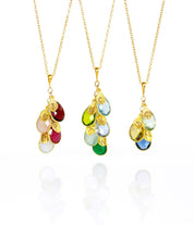 Gift for Mom: Birthstone Initial Necklace & Earrings Set [TCSWLV]