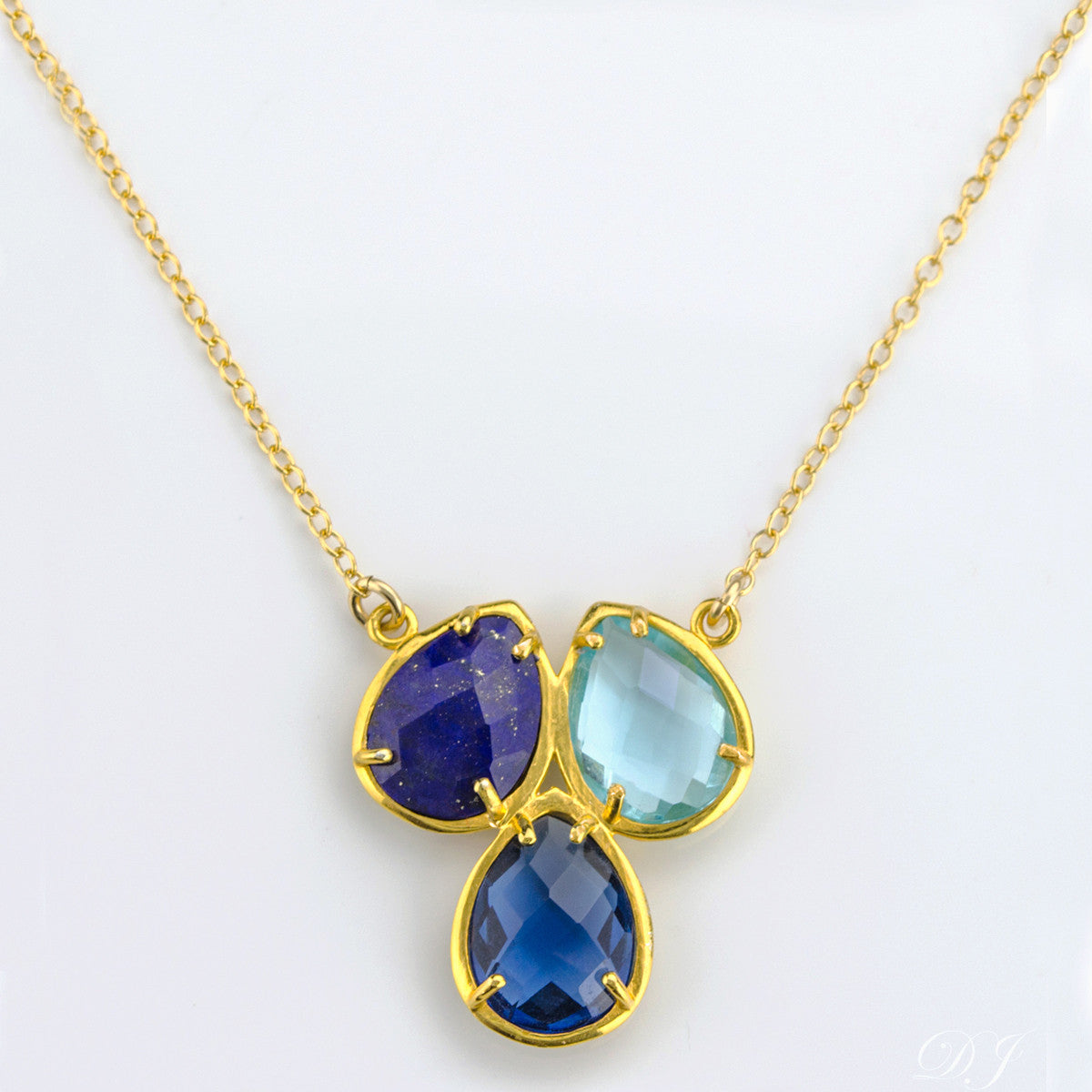 Mother's Necklace, Mom of Three Birthstone Necklace Pendant