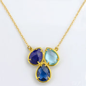 Mother's Necklace, Mom of Three Birthstone Necklace Pendant