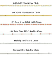 Cable and Satellite chain styles are available for this necklace. Dainty paw print jewelry, engraved 16mm necklace, natural and created birthstones, sterling silver pet pendant, gold-filled necklace, rose gold-filled disc, personalized pet keepsake, custom pet lover gift, unique memorial jewelry, engraved pet charm