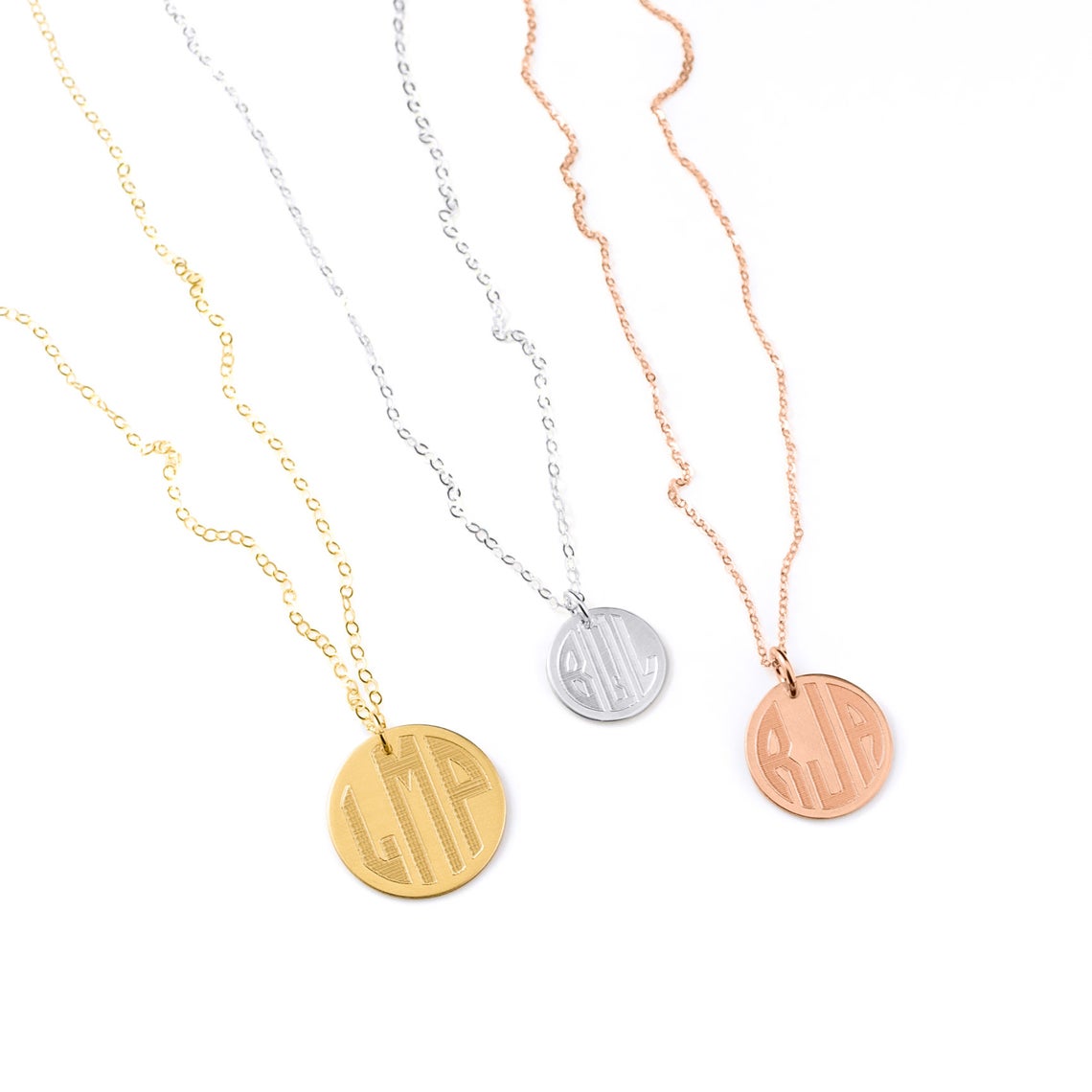Engraved monogram initials locket handmade from Sterling Silver, Yellow  Gold or Rose Gold
