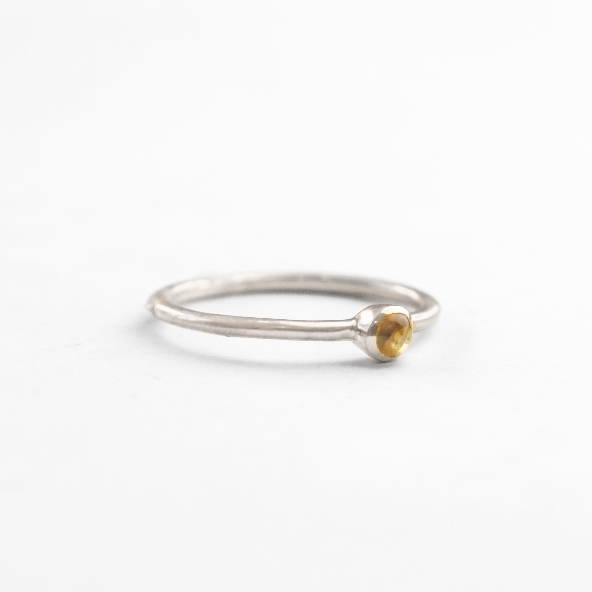 Tiny Stacking Mother's Birthstone Cabochon Rings