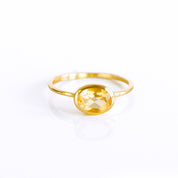 Gold filled citrine birthstone ring. Tiny oval. November birthstone, november gemstone ring. 