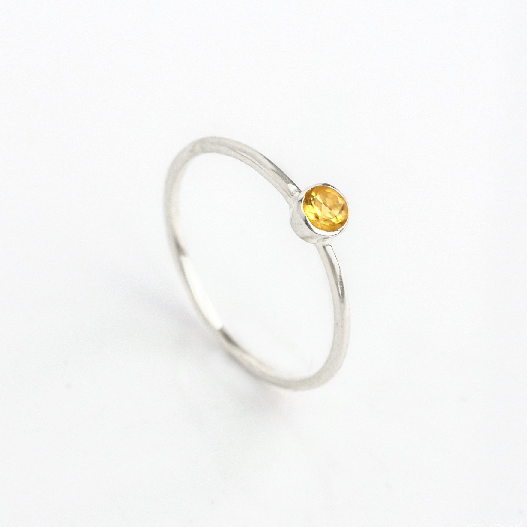 Dainty Stackable Citrine Ring November Birthstone