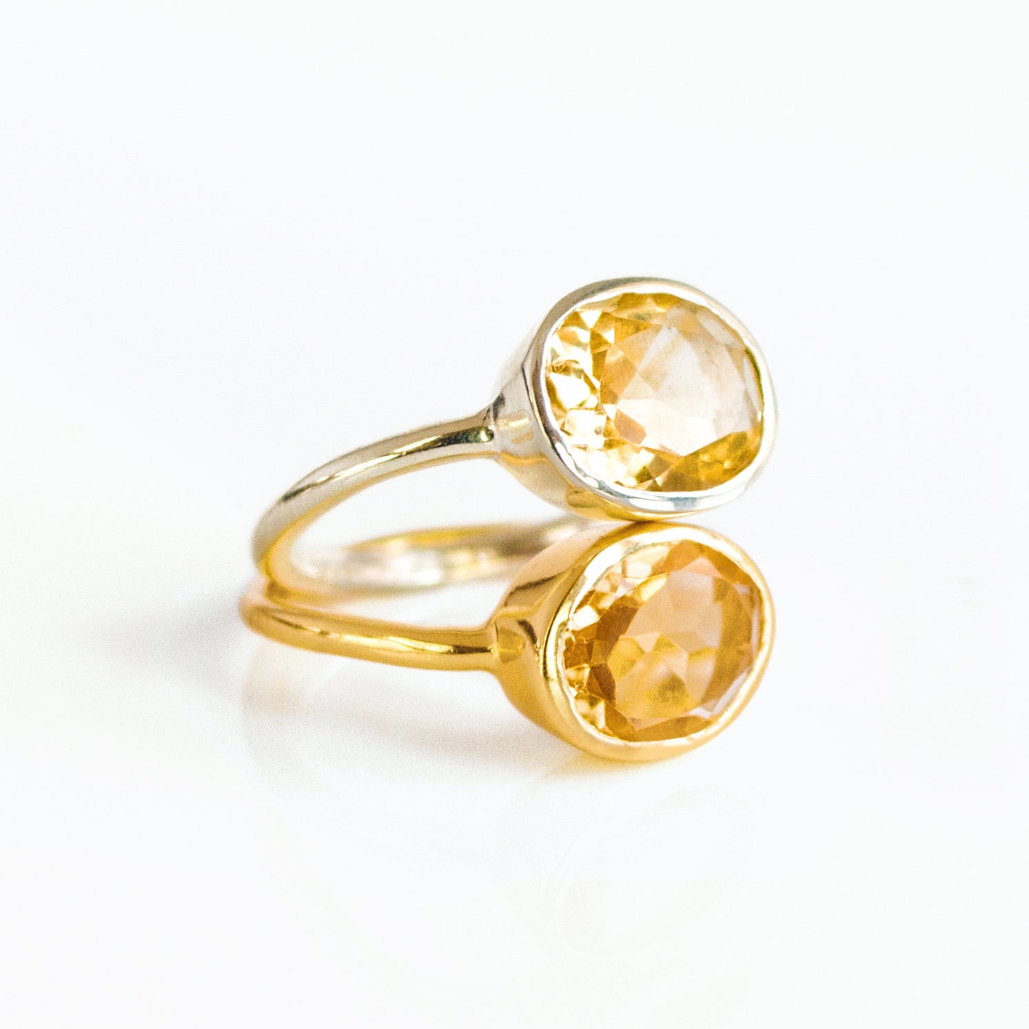 Champagne top citrine ring