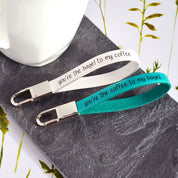 Matching personalized couples keychains