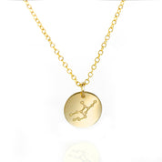 Virgo Constellation Necklace with Monogram Engraving on Back