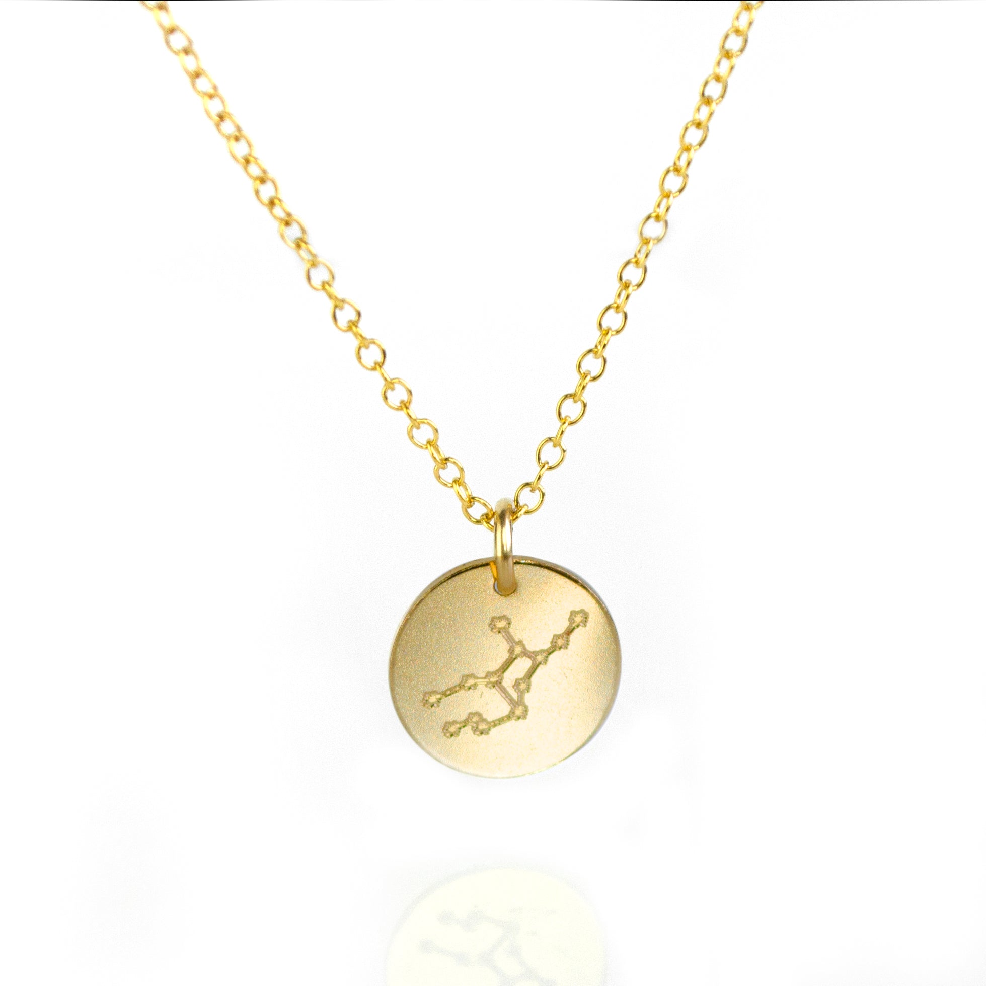 Virgo Constellation Necklace with Monogram Engraving on Back