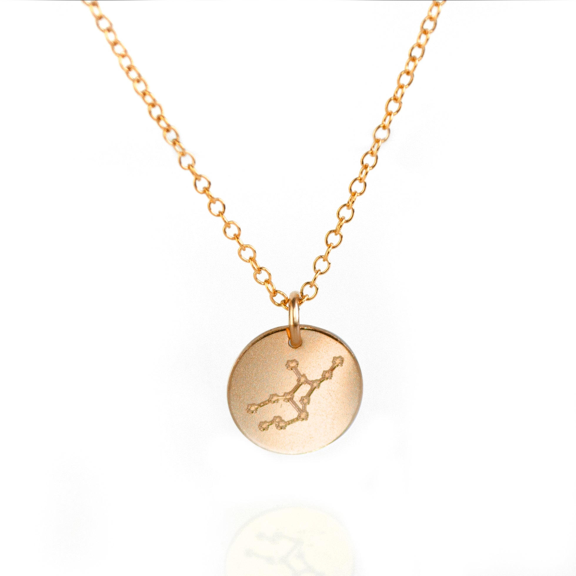 Virgo Constellation Necklace with Monogram Engraving on Back