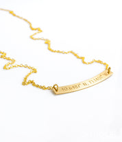 Custom Engraved Curved Bar Necklace