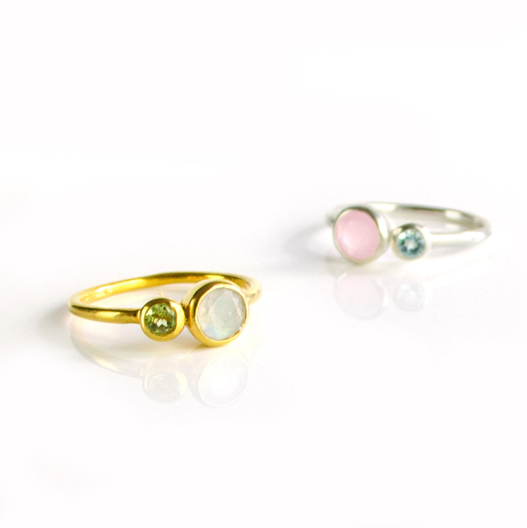 Custom Birthstone Ring for New Mom 925 Sterling Silver or 18k Vermeil Gold Personalized Mother s Ring Bezel Set Multicolor Multiple Gemstones Ring