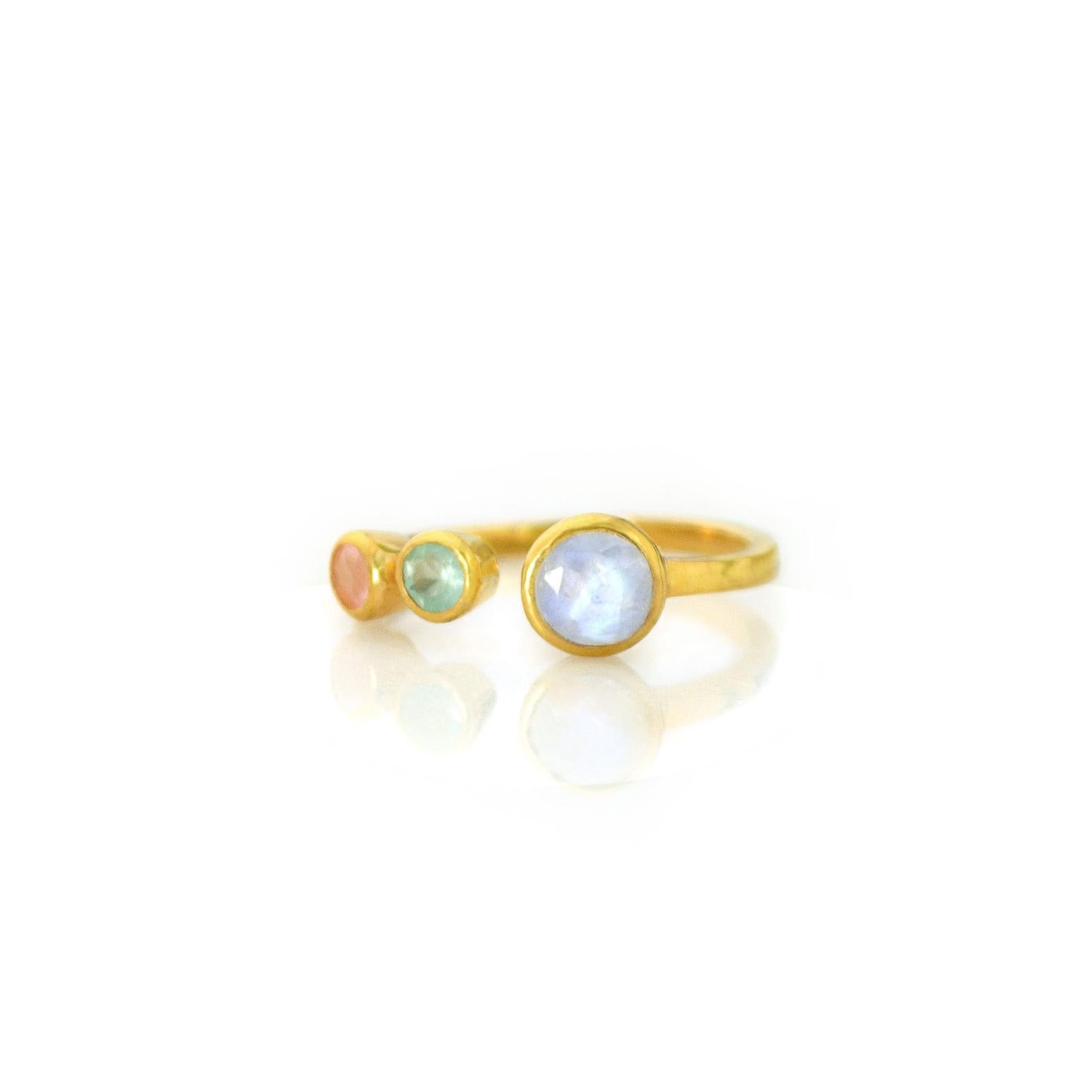 Multi Birthstone Adjustable Ring - Mom of Two Kids