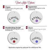 April Engraved Disk Pendant Necklace