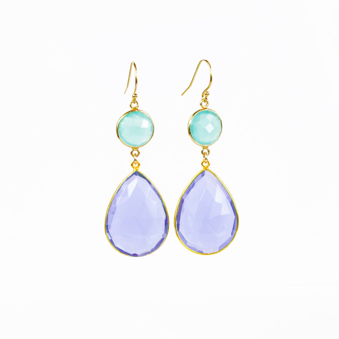 Curvaceous Rainbow Multistone Yellow Gold Earrings - Afrogem Jewellers