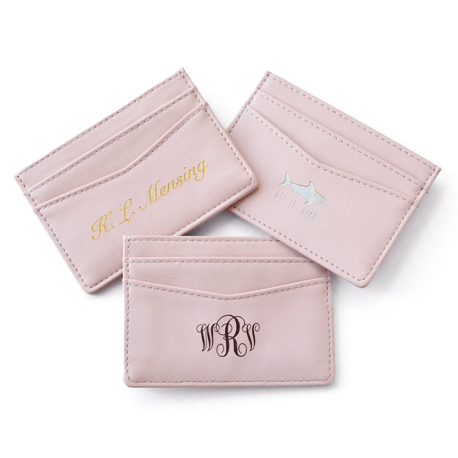 Personalized PU Leather Cardholder with Monogram or Signature
