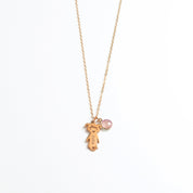 october birthstone, vermeil gold, personalized necklace