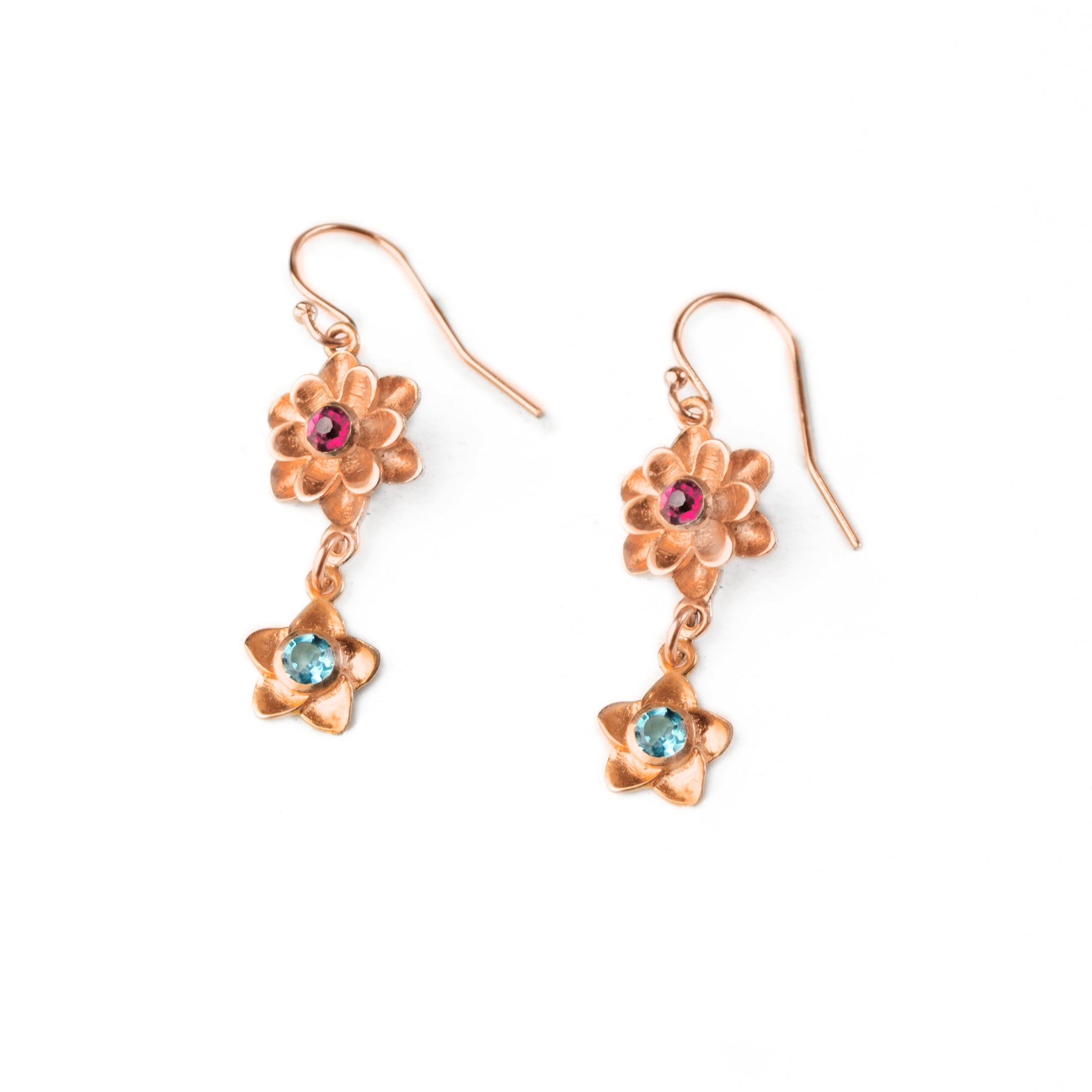 Bloom Custom Birthstone Drop Earrings