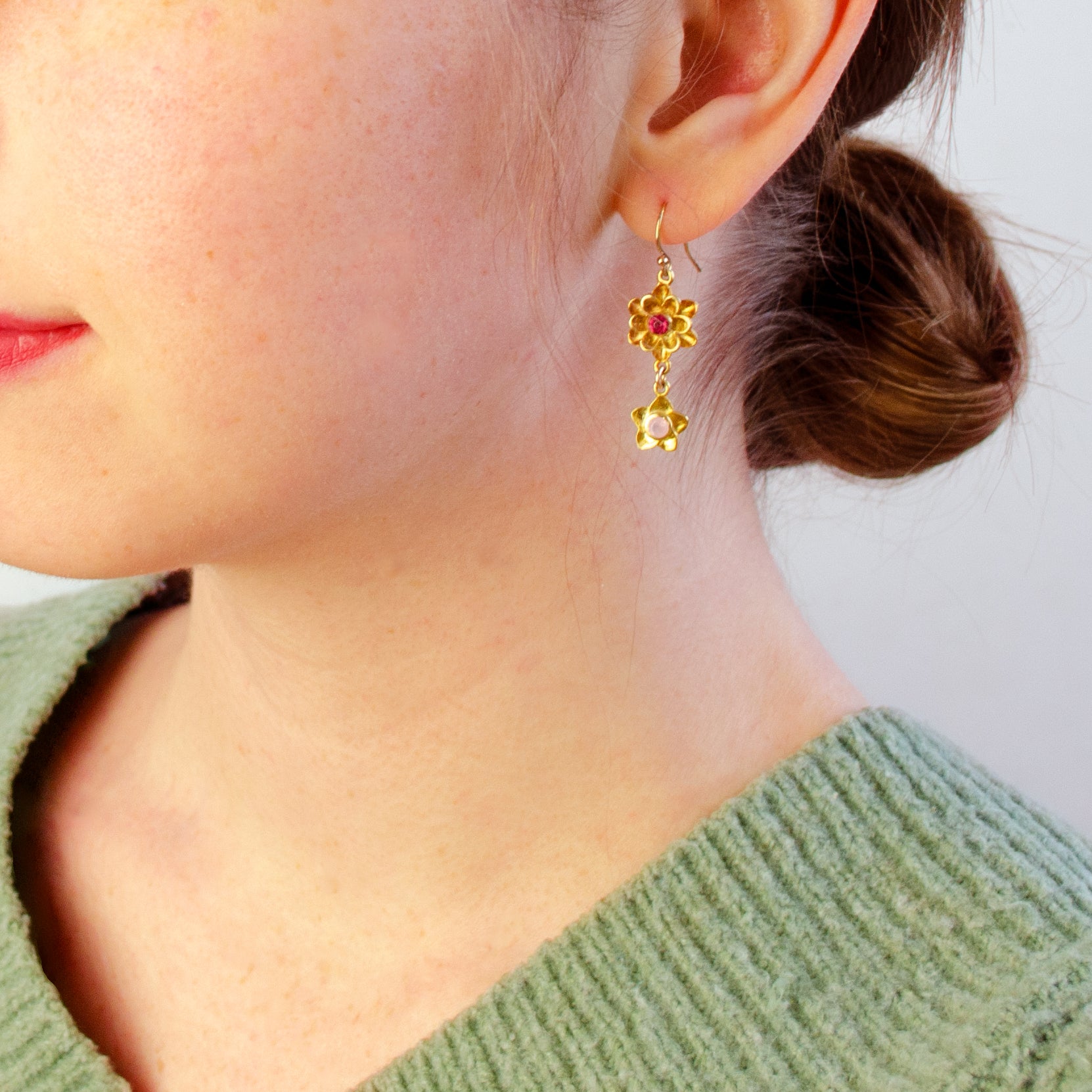 Bloom Custom Birthstone Drop Earrings