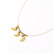 Footprint Charm Dangle Necklace with Engraved Kid's Names and Birthstones