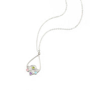 Custom Wave Teardrop Birthstone Necklace
