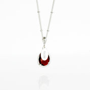 January Birthstone & Name Necklace : Garnet