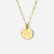 Single gold filled gemini constellation zodiac disc charm shown