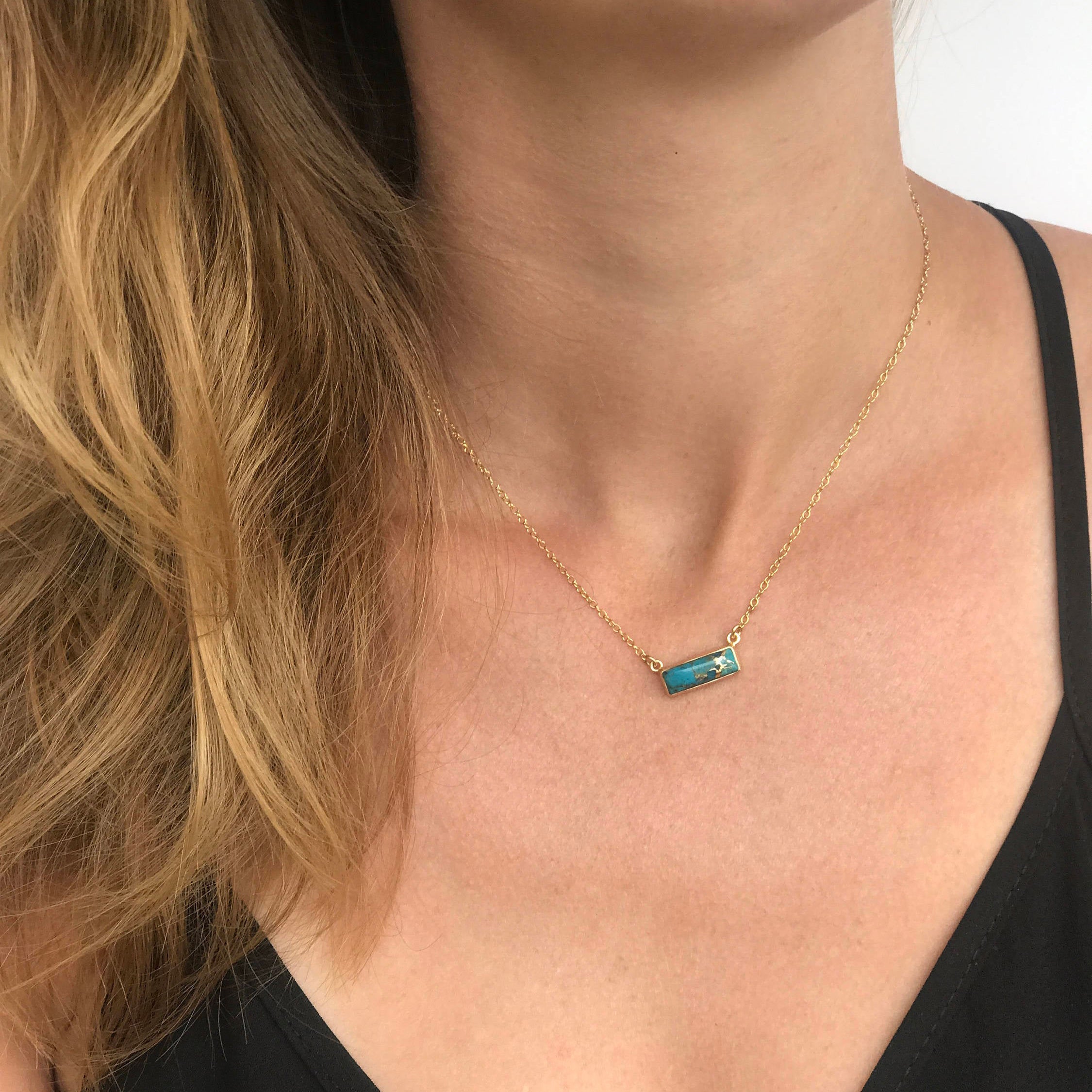 Horizontal Birthstone Bar Necklace – PAVOI