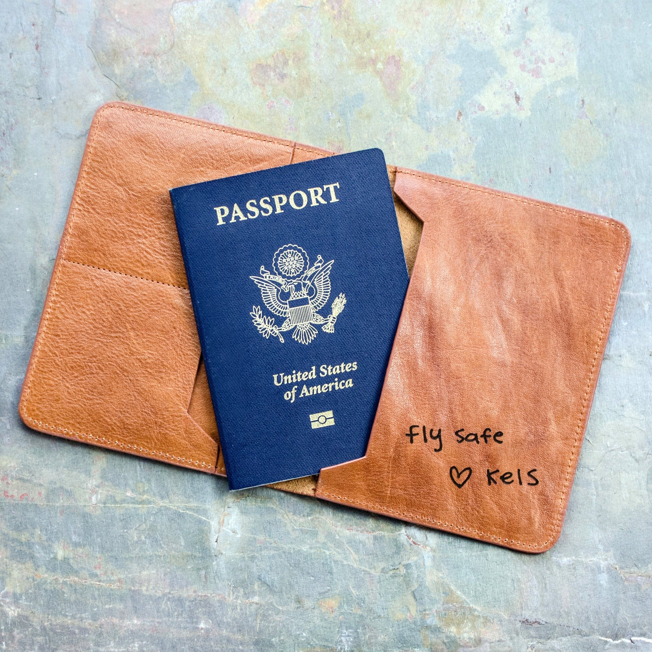 Vegan Leather Passport Cover Name Engraved – L E A T H E R I S T