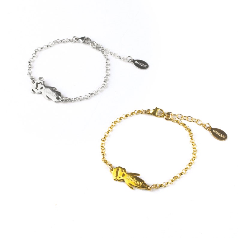 Personalized Kid Charm Bracelet with Child Name or Birthdate Danique