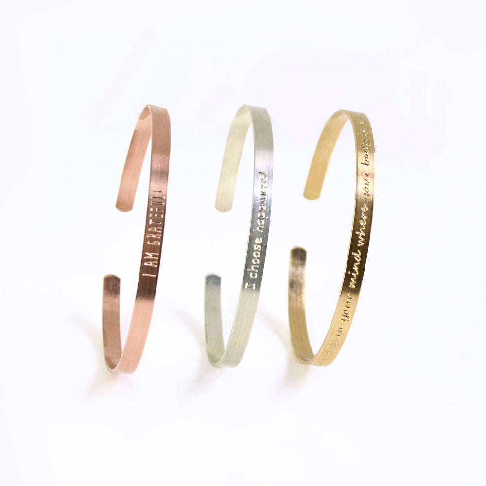 Dainty Metal Cuff with Custom Engraving