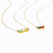 Custom Multi-Birthstone Horizontal Bar Necklace