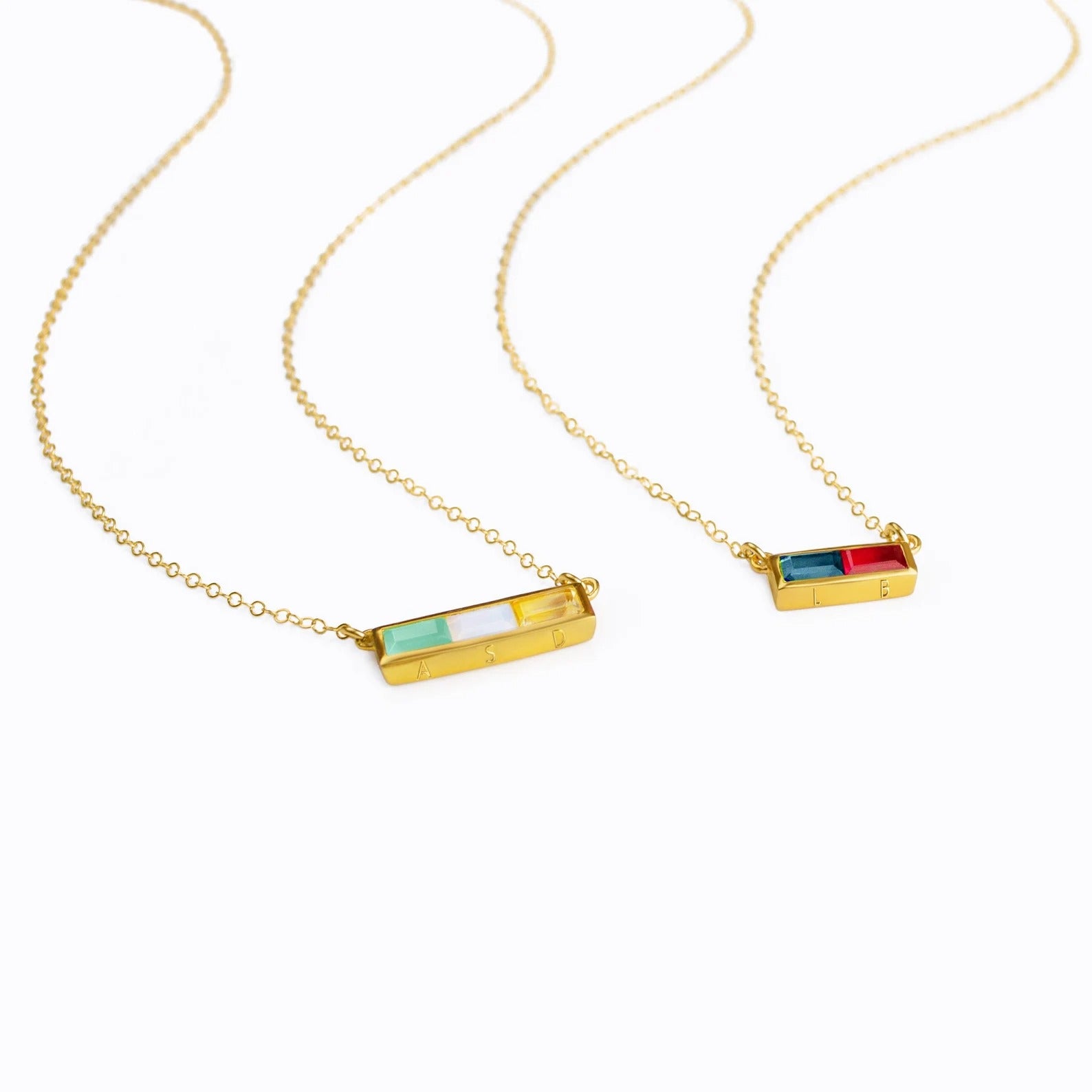 Bar necklace with birthstones hotsell