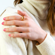 Golden Rutilated  Quartz Oval Bezel Ring