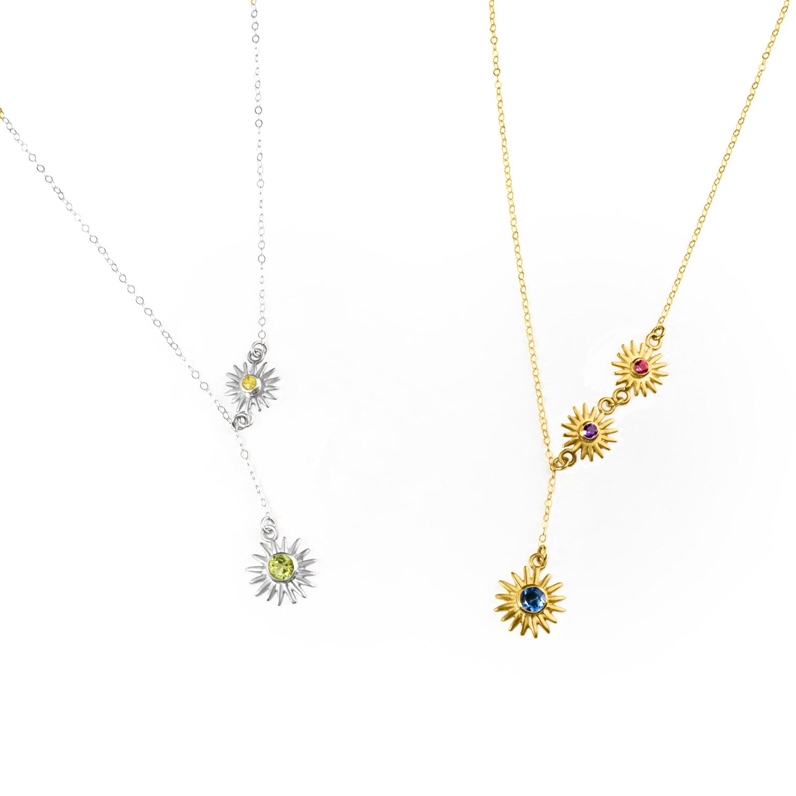 Sun Burst Bracelet, Birthstone Sunshine Connector Pendants [3+5mm] -  Danique Jewelry