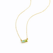 Custom Multi-Birthstone Horizontal Bar Necklace