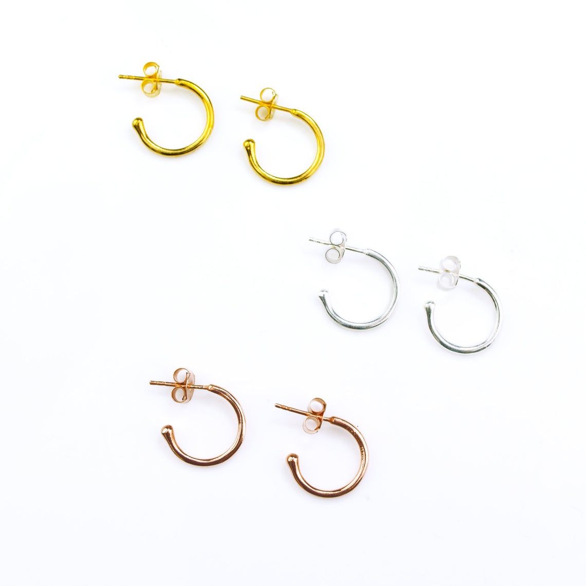 DLUXCA 10mm Tiny Gold Hoops, Small Dainty Hoops, Dainty Earrings,Huggie Earrings, Small Hoops, Mini Hoops Gold,Gold Hoops, Minimalist Earring Q-238